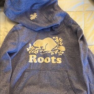 Roots Blue Hoodie with Beaver Logo